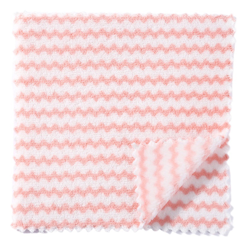 Coral terciopelo ondulación del agua trapo extra grueso fregado plato toalla Limpieza de cocina suministros necesidades diarias al por mayor