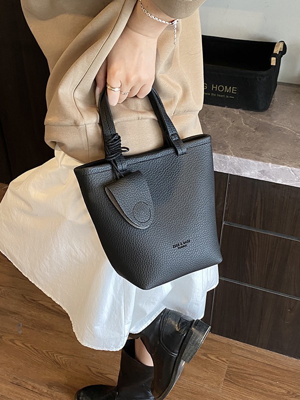 Lichi coreano bolso de cubo portátil para mujeres 2025 nuevo estilo transfronterizo simple canasta de verduras versátil bolso de hombro
