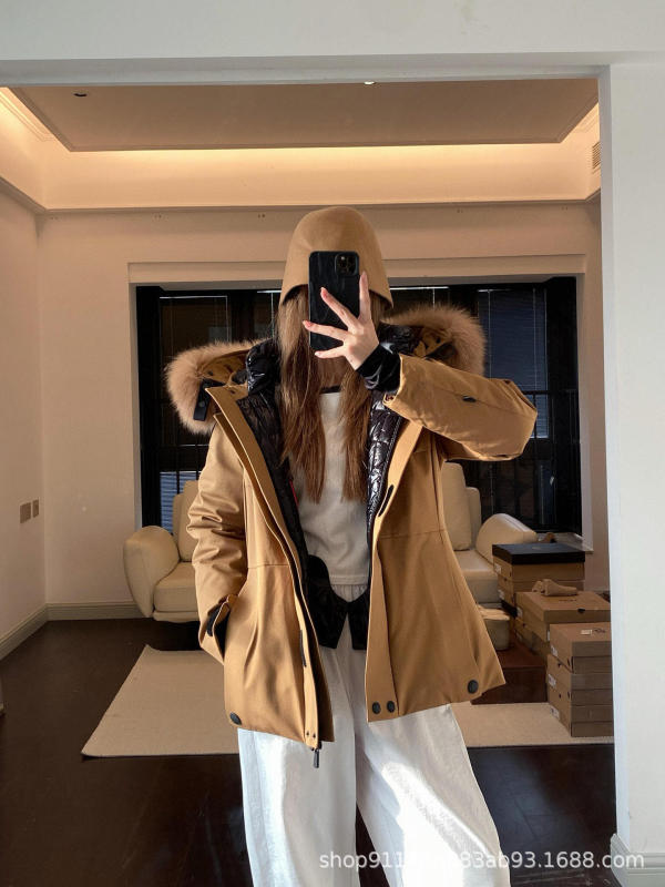 蒙口鹅绒服原标M家25秋冬新款高端女士狐狸毛领羽绒滑雪夹克外套|undefined