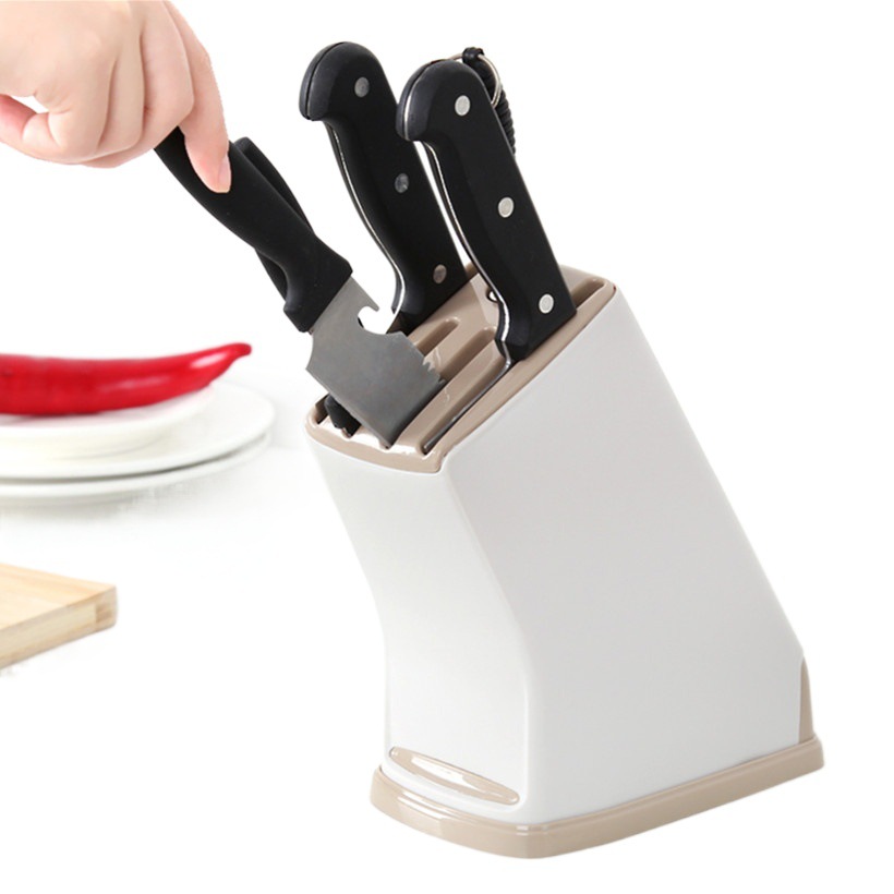 Fábrica directa de cocina soporte de cuchillos de plástico multifunción soporte de almacenamiento de cuchillos de cocina drenado rack al por mayor