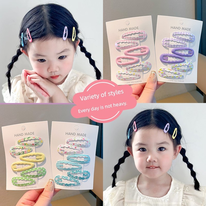 儿童侧刘海夹2025新风格女孩破碎的头发Bb夹糖果色波浪发夹可爱的|undefined