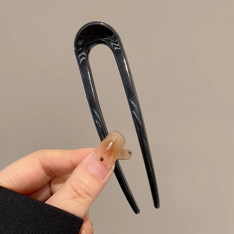 Pelo perezoso rizador negro horquilla pelo tapón bola cabeza pelo updo herramienta en forma de U peine pelo trenzado artefacto horquilla