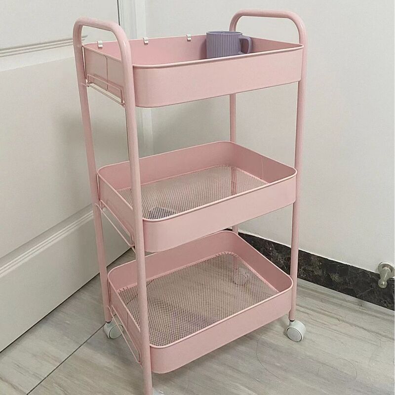 Trolley Storage Rack Floor-Standing Kitchen Bathroom Bathroom Mobile Baby Supplies Bedroom Bedside Snack Storage Rack