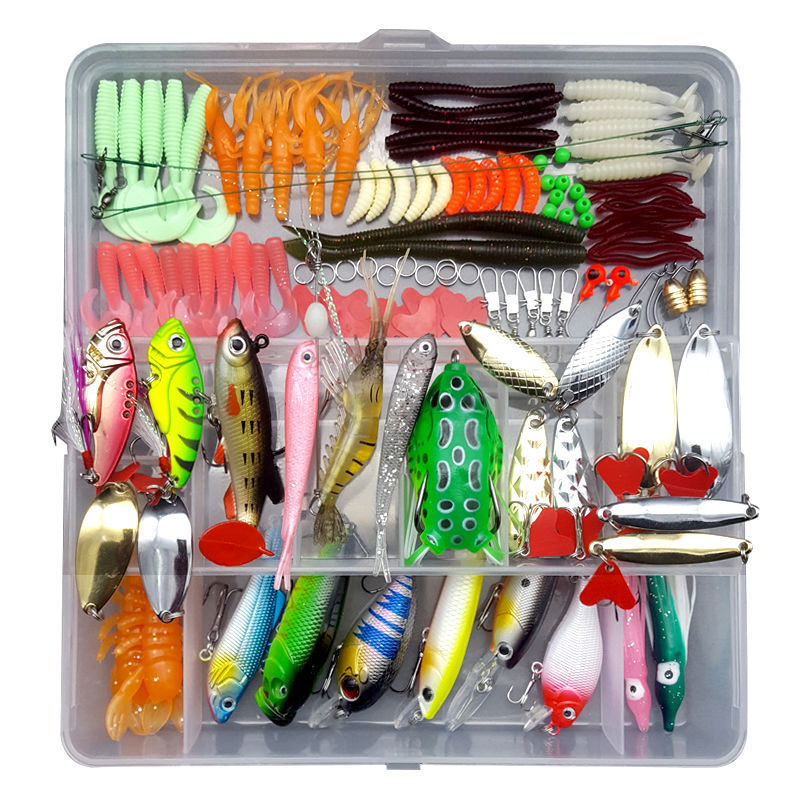 Fishing Lures Fishing Gear Tackle Box Fishing Attractantsfor Bass Trout Salmon Fishing Accessories Including Spoon Lures Soft Plastic Worms Crankbait Jigs Fishing Hooks