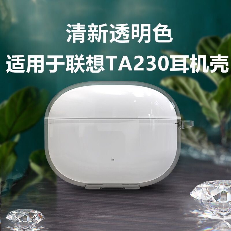 Suitable for Lenovo Ta230 Transparent Bluetooth Headphone Protective Cover, Anti-Fall, Simple Lenovo Ta230 Headphone Case