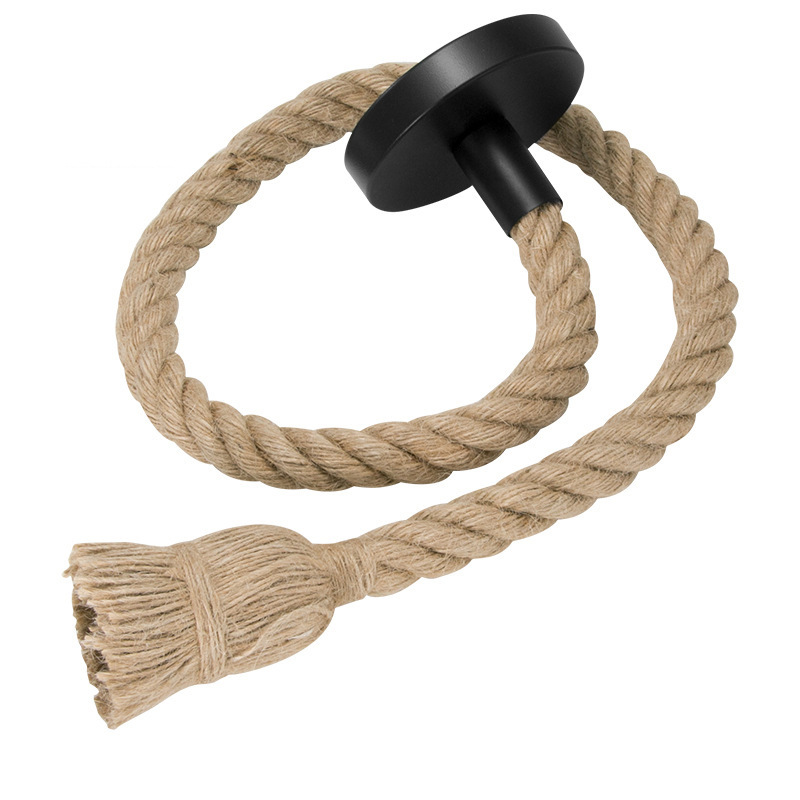 Lámpara colgante de cuerda de cáñamo con bombilla LED, portalámparas de estilo retro con rosca E27 y cable, para decoración de restaurantes y bares