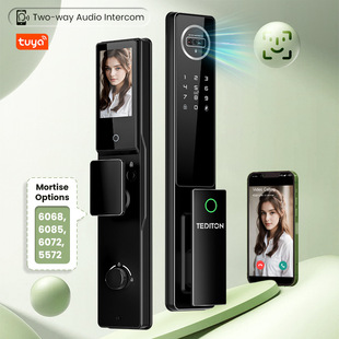 Graffiti wifi face recognition cat's eye can active intercom automatic 6068 security door smart lock