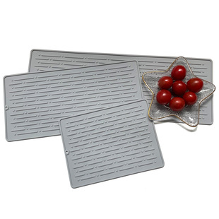 Kitchen silicone draining mat three-piece bar counter fashion coaster fruit and vegetable draining mat multifunctional mat