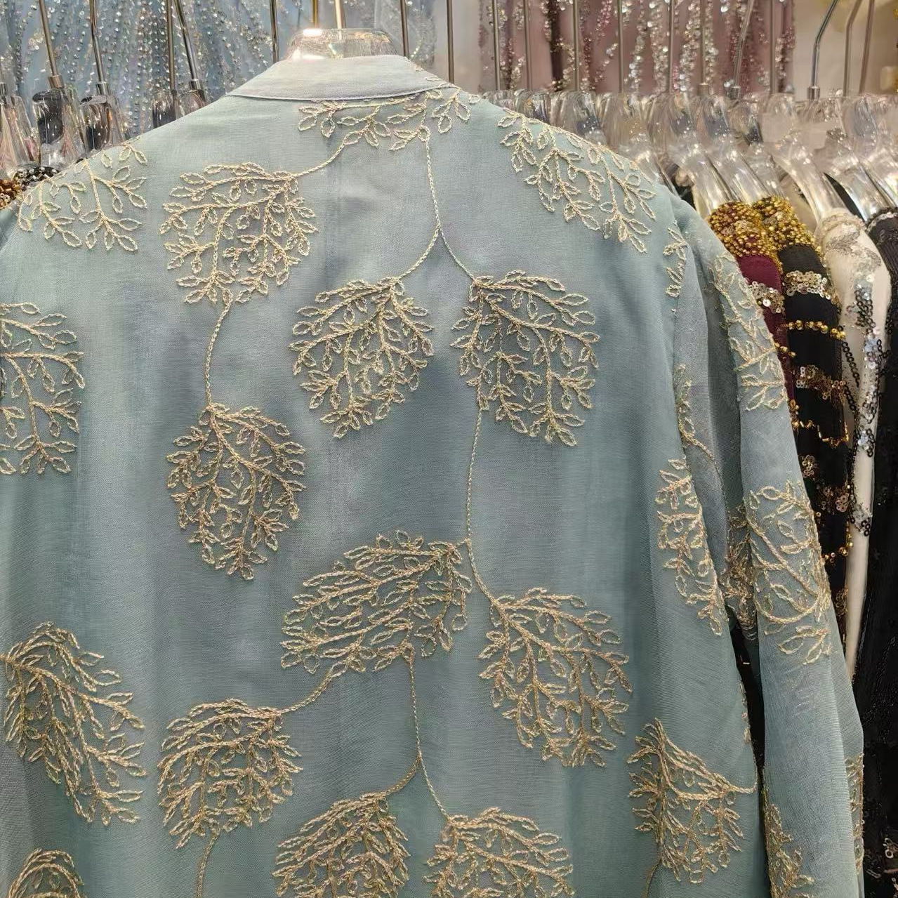 Middle Eastern Foreign Trade Heavy-duty Embroidered Robe For Women, 2025 New Design, Loose Fit, Plus Size, Long-sleeved_ecoleips.com