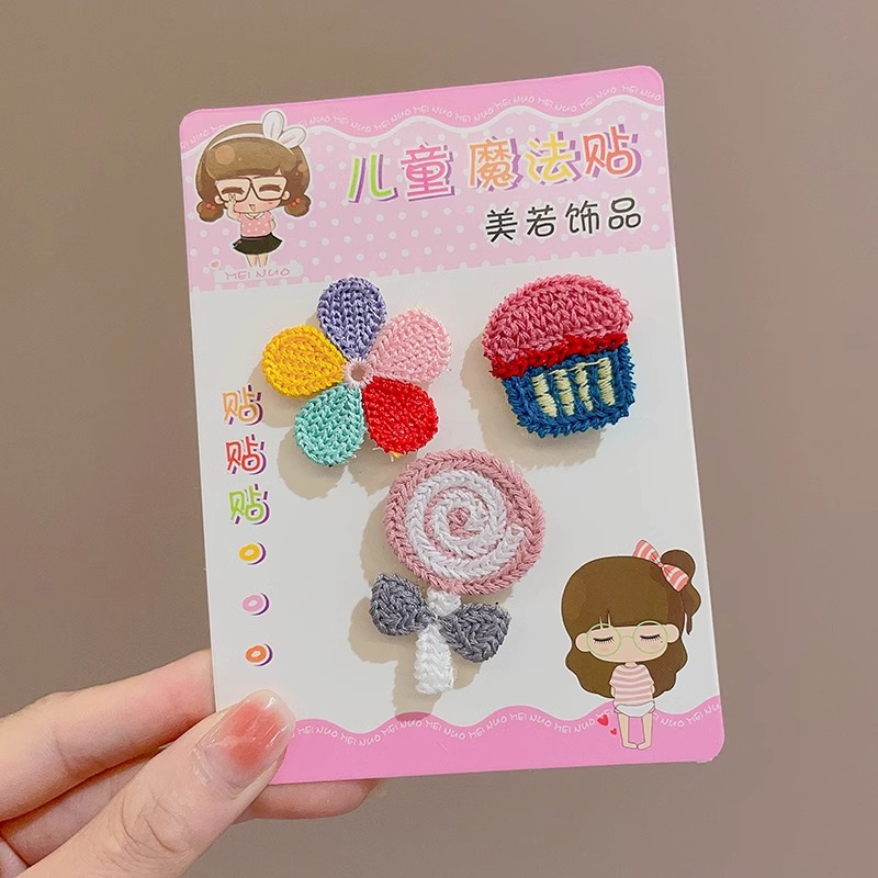 Tejido bebé bebé flequillo roto pegatinas para el cabello, las niñas y los niños no dañan el cabello, vellones, velcro, cabello roto lateral, artefacto de fijación