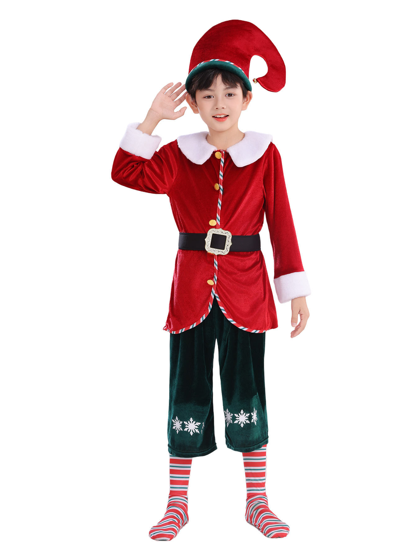 2025 transfronterizos nuevos costumes de Navidad para niños elfos disfraz de espectáculo ropa de espectáculo ropa de papel