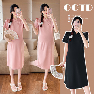 Real shot spot national style cheongsam dress for little people knitted skirt