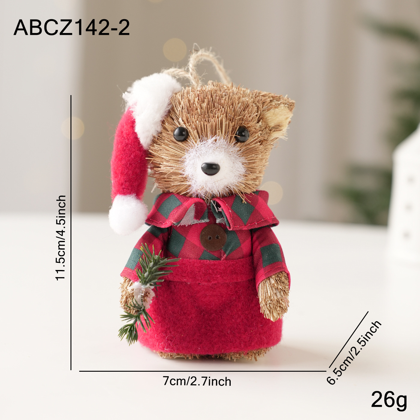 Decoración de escritorio de Navidad transfronteriza espuma de paja osos ardilla muñeca muñeca muñeca decoración de Navidad
