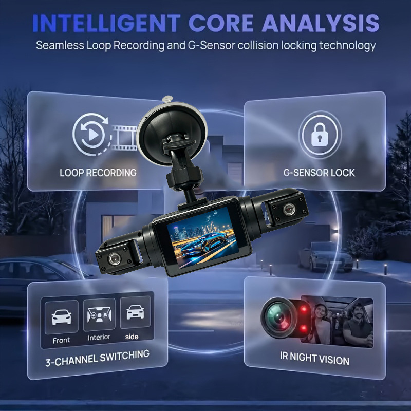 In-stock SY2004 HD Night Vision 1080P Four-Camera Recorder 4-Lens 4-Channel Dash Cam