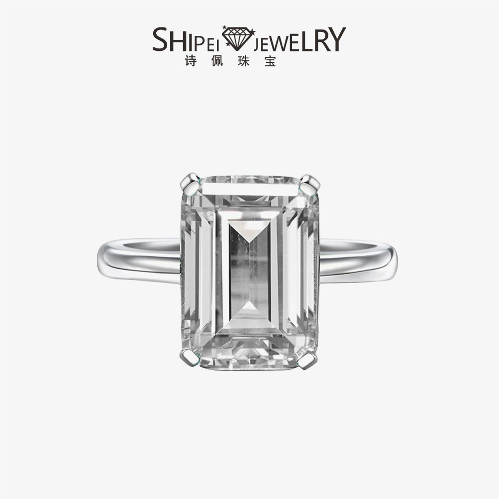 Ювелирные изделия Shipei простая атмосфера прямоугольный автомобиль плоский 10*14 роскошный Высокоуглеродистый бриллиант 7-каратное кольцо прямые поставки с фабрики