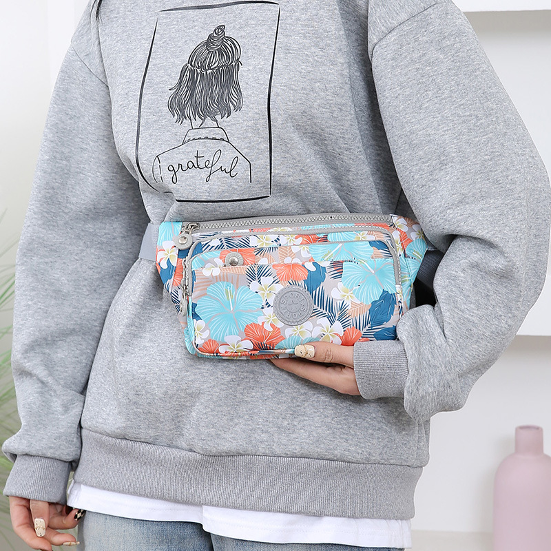 2024 bolso de pecho casual bolso de cintura deportivo bolso de mano unidireccional nylon tela Oxford bolso de cintura conveniente bolso de pecho multicapa