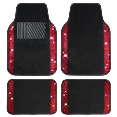 rhinestones, full crystal anti-slip PVC | Universal Foot Pad - red