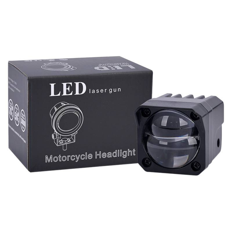 motocicleta a prueba de agua ancha presión conducida lámpara externa cañón de acero coche eléctrico transformación de luz alta y baja doble color a prueba de agua ancha presión