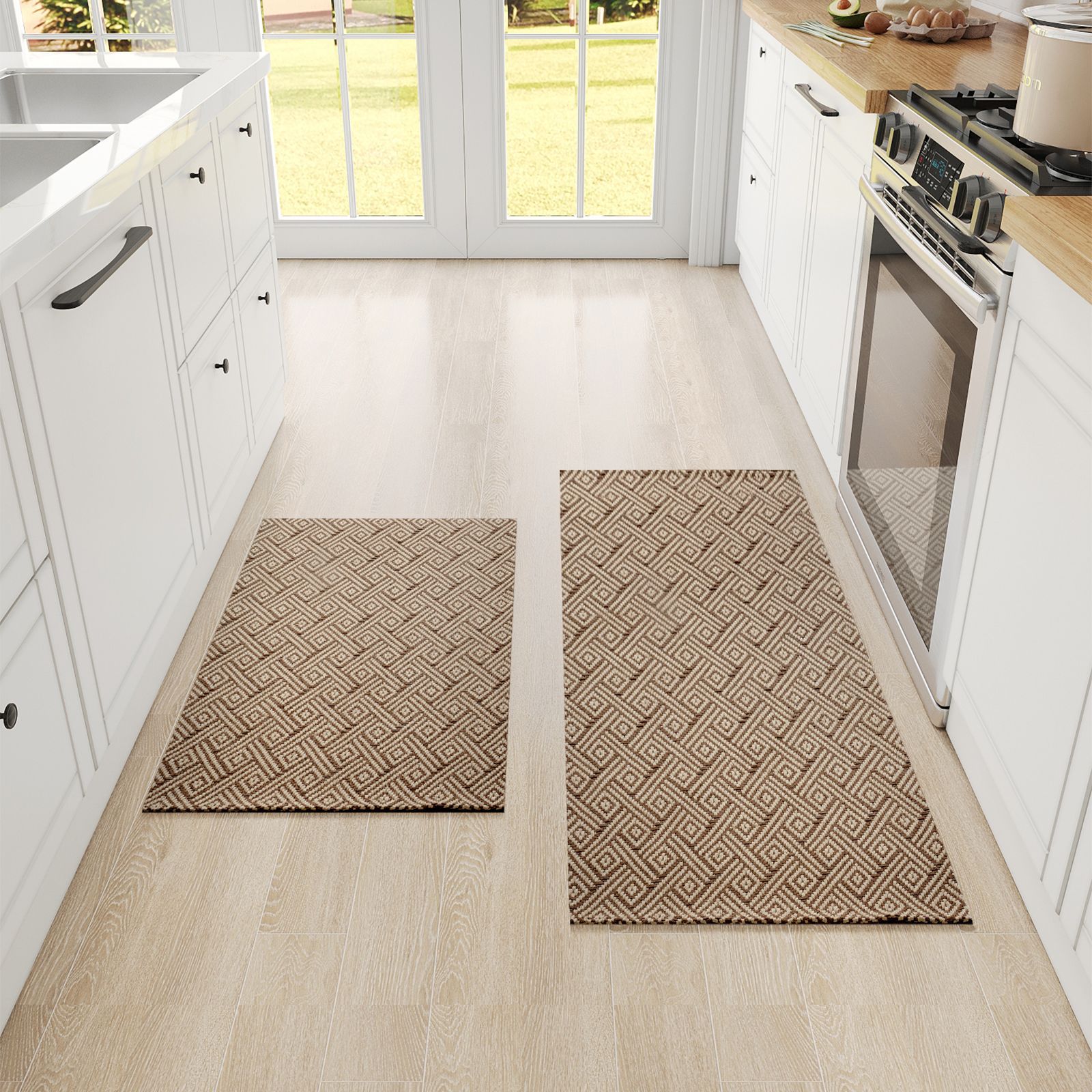 Tejido alfombra de cocina antideslizante a prueba de aceite limpiable alfombra sin lavado alfombra de cocina antiguo estilo antiguo
