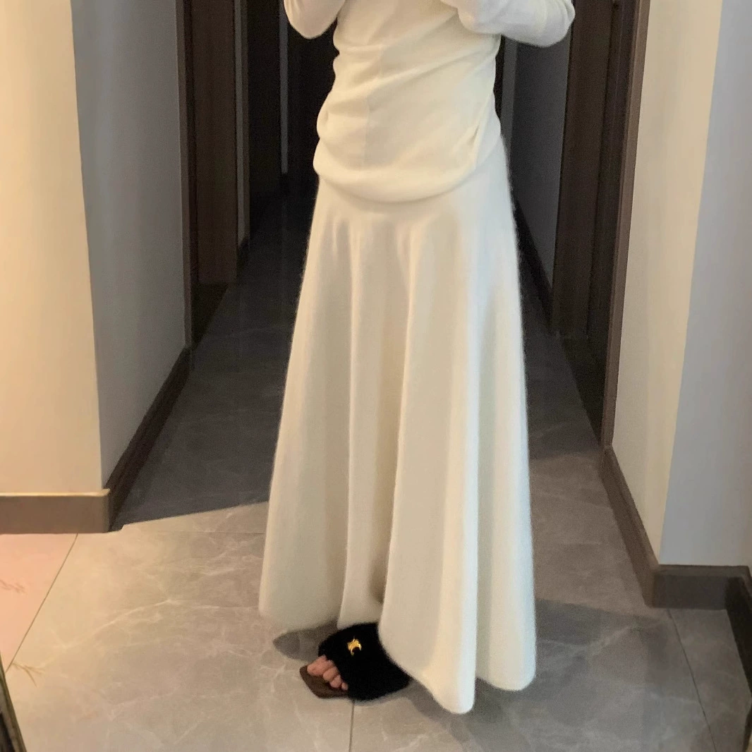 Толще! Рисово-белый енот бархат осень-зима дикая юбка с шерстяным бюстом утолщенная