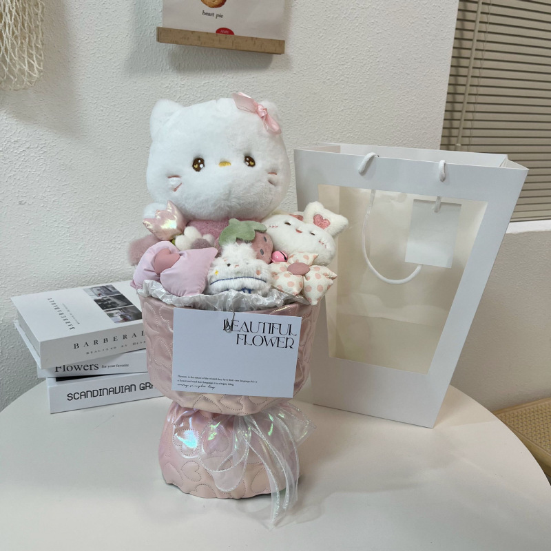 (procesamiento de liquidación) productos terminados 1 de junio día de los niños muñeca ramo de flores regalo para jardín de infantes muñeca ramo de flores para niños