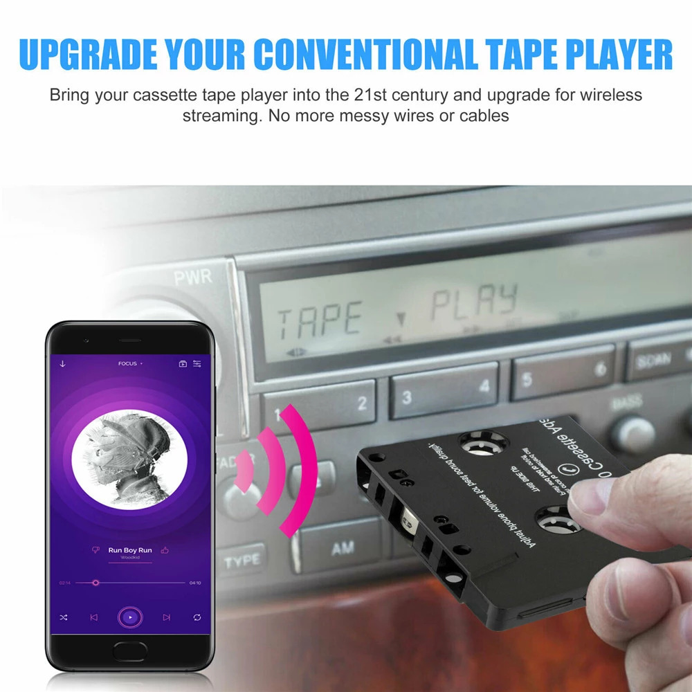 Cross-border Bluetooth 5.0 old-fashioned tape converter cassette player car MP3 Bluetooth hands-free phone recording