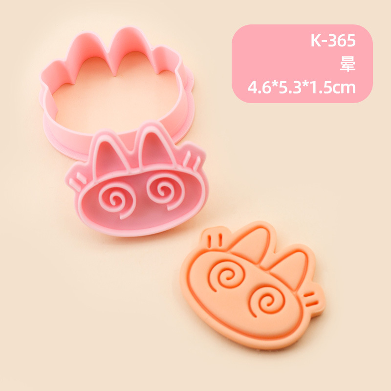 Molde de galletas de gato siamés de barro de frijol pequeño Dibujos animados lindo modelado de expresión gatito galleta DIY fondant horneado hogar
