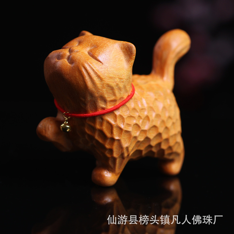 黄金檀傲嬌猫実木オオムギドラマ同モデルの猫アニメかわいいプレゼント親戚木彫刻猫ネット赤猫|undefined