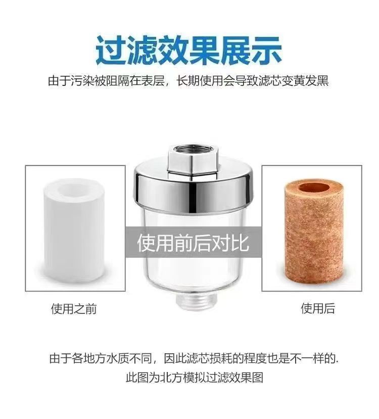 Shower head filter, small-mouth filter core, suitable for bathing, household bathing, flower wine, bathroom, shower faucet, and water purification Application Scenario