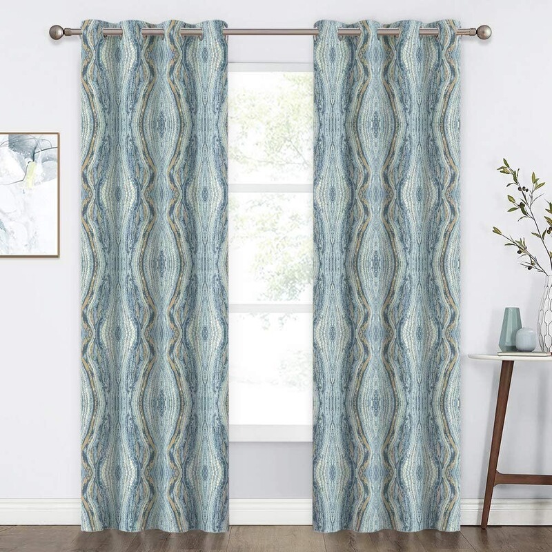 2 Pieces of Blue Ocean Animal Curtains, Underwater World with Turtles, Sharks, Coral, and Fish, Perforated Curtains for Bedroom and Living Room 2 Pieces of Blue Ocean Animal Curtains, Underwater World with Turtles, Sharks, Coral, and Fish, Perforated Curtains for Bedroom and Living Room