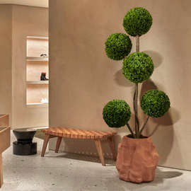 仿真绿植高端轻奢米仔兰盆栽民宿门店大型球型假植物装饰落地摆件