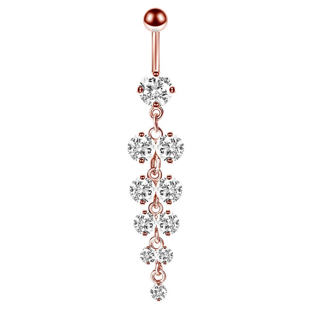 Creative belly button piercing with zircon, Amazon