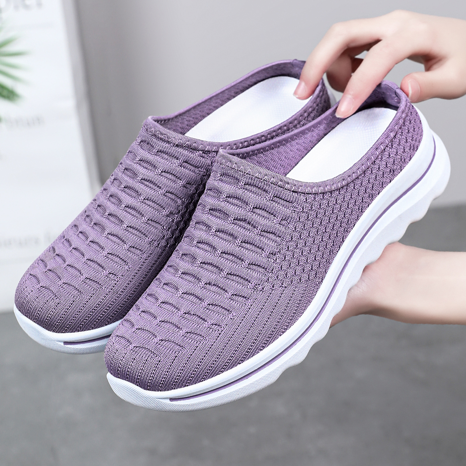 Zapatos de verano transpirables para mujer, sin cordones, de suela blanda, cómodos, elegantes, transpirables, sin olor, tipo slip-on.