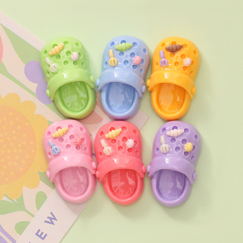 かわいいカラフルな下駄スリッパ diy クリーム接着剤キーホルダーヘアピン靴花靴バックル樹脂ジュエリーおもちゃ|undefined