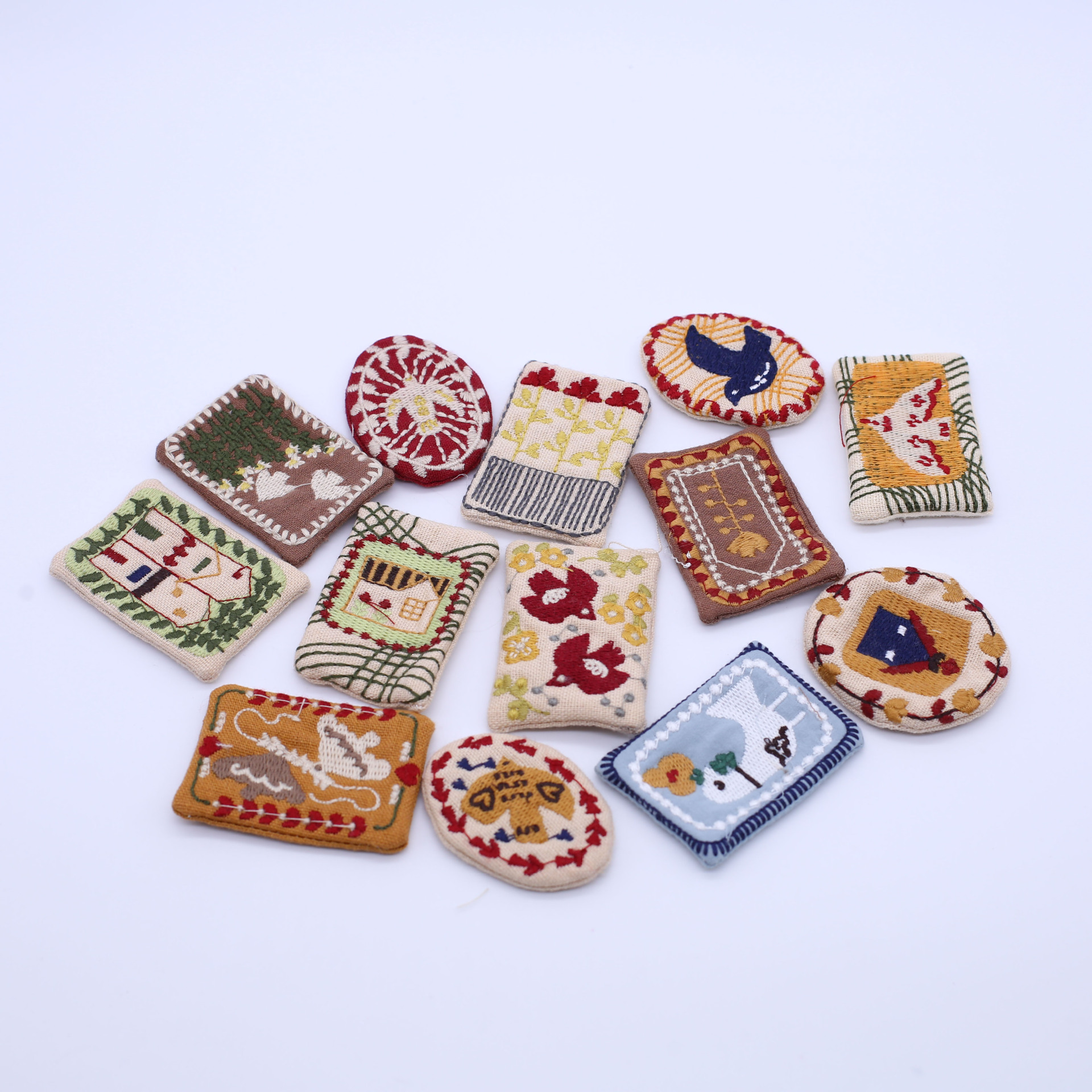 Badge brodé style japonais mori coton et lin accessoires diy_voghion.com