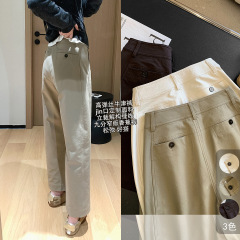 jin口高弹丝牛津裤!解构缝线九分窄版香蕉裤早秋休闲裤女602954