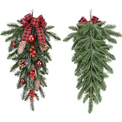 クリスマス植毛花輪楼掛階段花輪装飾装飾クリスマス室内北欧家庭シーン配置