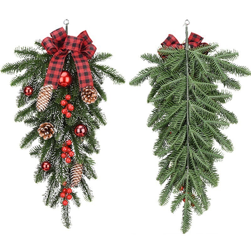 クリスマス植毛花輪楼掛階段花輪装飾装飾クリスマス室内北欧家庭シーン配置|undefined