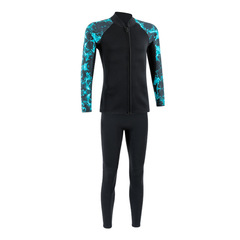 Women's 2MM Waterproof Wetsuit for Diving, Snorkeling, Surfing - Separate Long Sleeve Diving Suit for Men