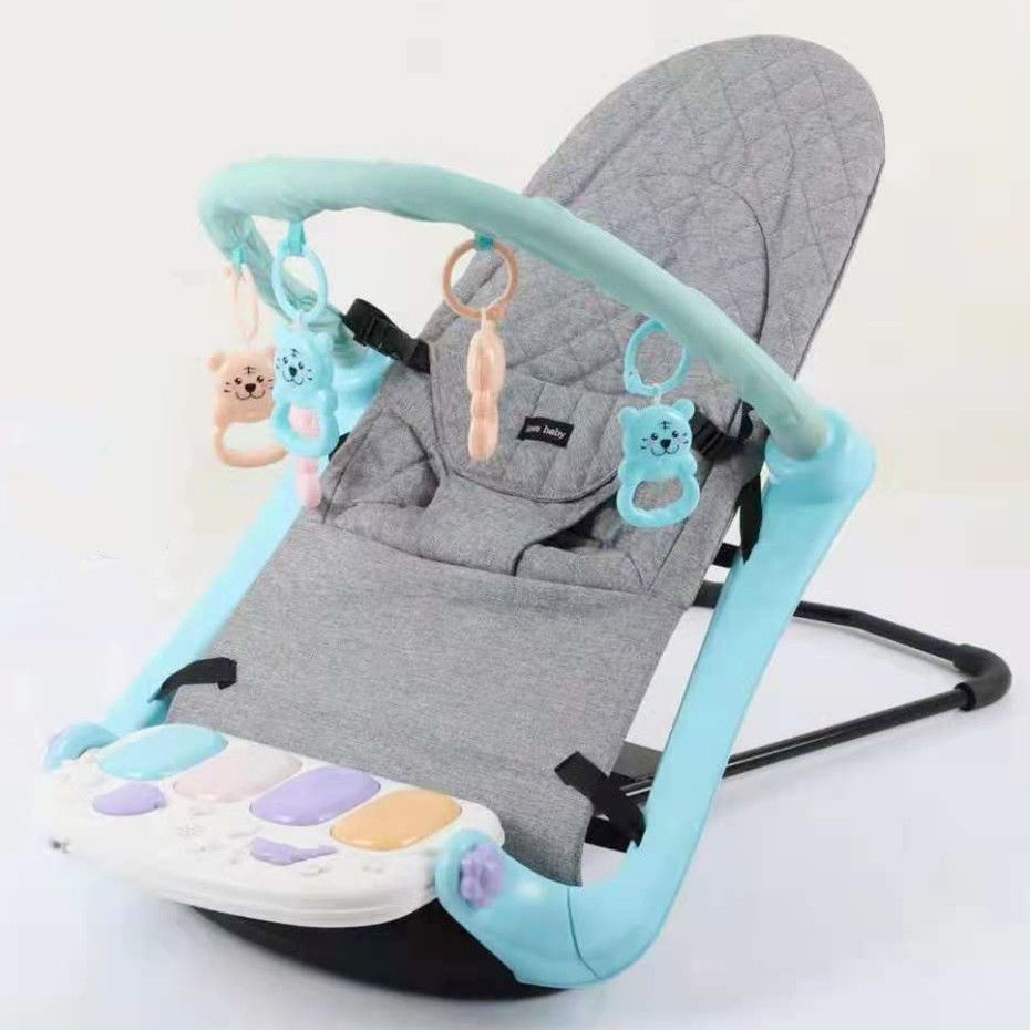 Baby Rocking Chair with Pedal Piano to Soothe Baby, Automatic Soothing Baby Balance, Lazy Cradle, Recliner, Adjustable Direct Sale
