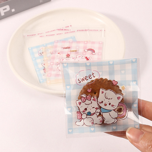 Original innovative rabbit-shaped biscuit bag, snowflake candy, shortbread, self-adhesive bag, nougat candy, mooncake, individual small packaging bag