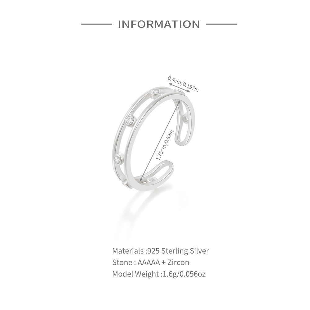 2g Weight Zircon Inlay Material Open Rings Classification Adjustable Ring Size 1 Piece Quantity Daily Occasion 925 Sterling Silver Material Cross, Heart Shape, Butterfly Pattern All Seasons Season Women's Gender Plating, Inlay Design Simple Style, IG Style Style 925 Sterling Silver Zircon Cross Heart Shape Butterfly Open Rings 925 Sterling Silver Rings 3