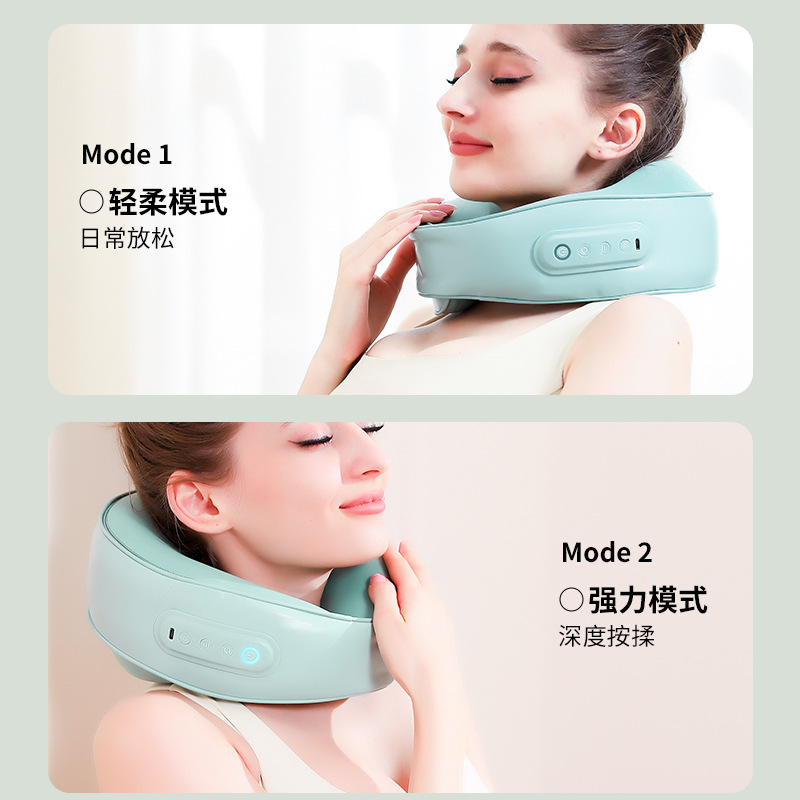 U-shaped kneading massager heating cervical vertebra massager neck electric neck protection instrument intelligent charging trapezius muscle