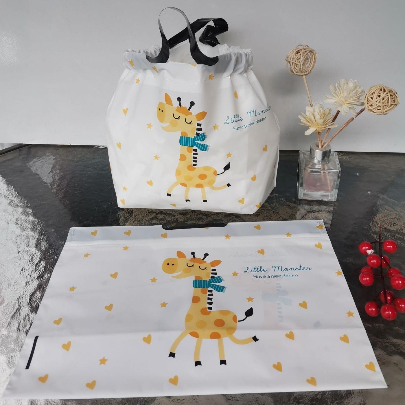 厂家直销网红束口袋 可降解外卖打包拉拉袋 餐饮打包抽绳拉拉袋