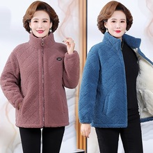 妈妈装加绒加厚颗粒绒棉衣中年女装减龄洋气保暖棉服中老年大码冬