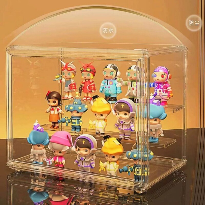 バブルマートディスプレイボックス防塵人形装飾品ハンドディスプレイキャビネットブラインドボックス透明収納アクリルディスプレイスタンド|undefined