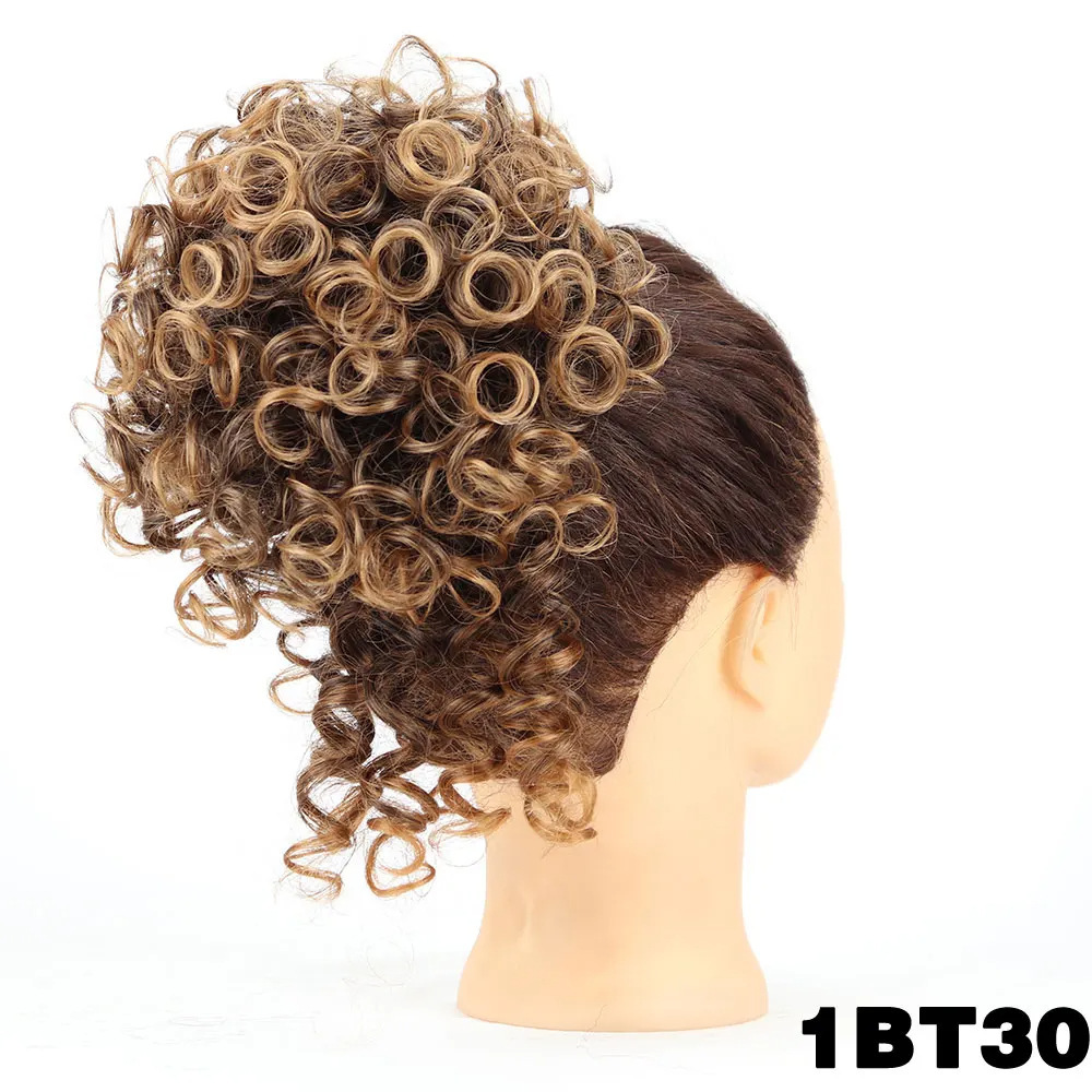 Damas rizadas peinadas europeas y estadounidenses desorden pequeño rollo fibra sintética peluca cuerda de dibujo adornamiento para el cabello