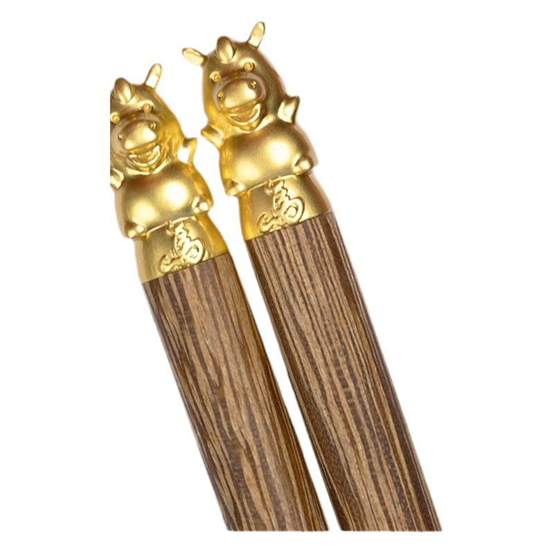 Chicken Wings Wooden Chopsticks Chinese Zodiac Chopsticks National Fashion Household Chopsticks Housewarming Birth Year Chopsticks Children's Chopsticks Gift Box Set