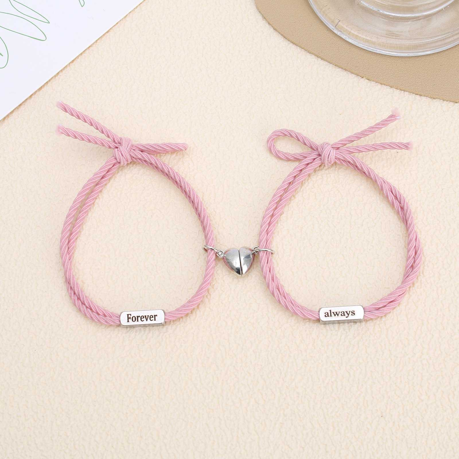 Cord String Chain Type 1 Pair Quantity Fashion Letter Heart Shape 304 Stainless Steel Alloy Rope Wholesale Bracelets