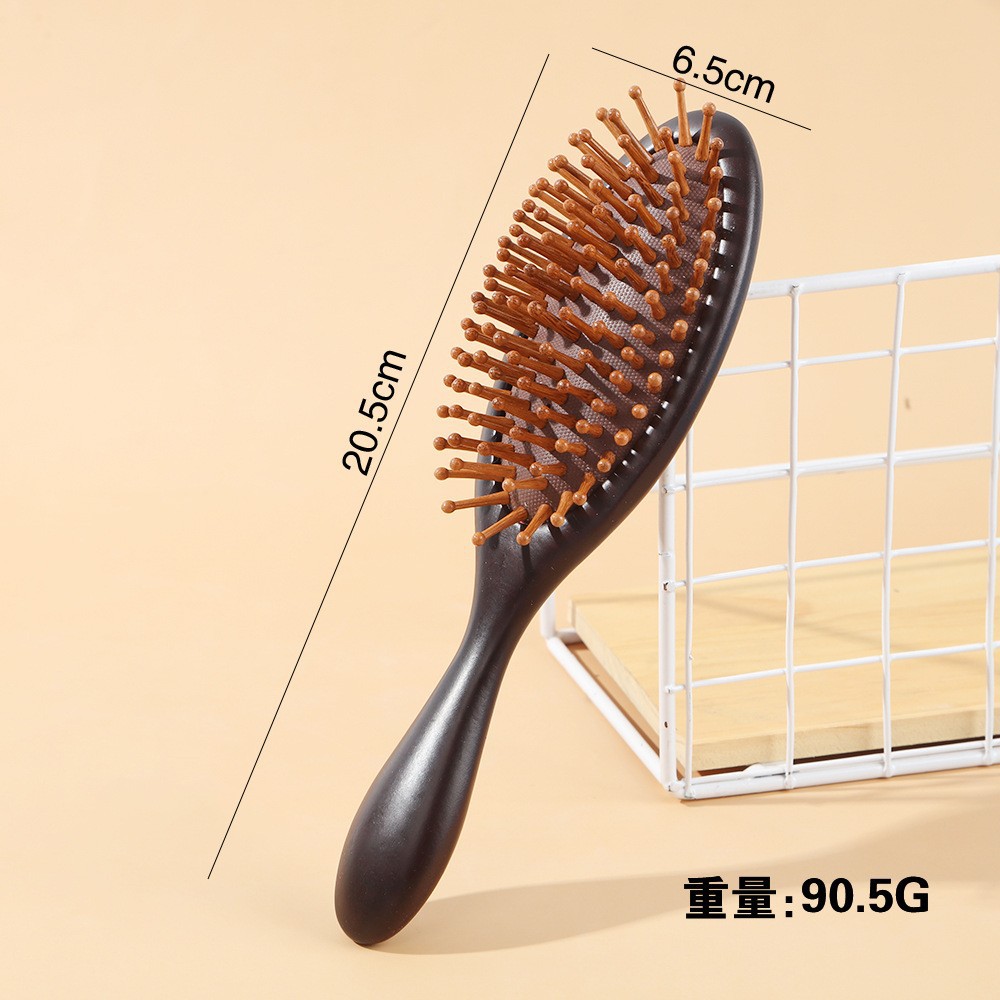 En stock de bambú Hemu peine cuidado del cabello mini bolsa de aire peine portátil de alta calidad pequeño peine de masaje para el cabello sin daño